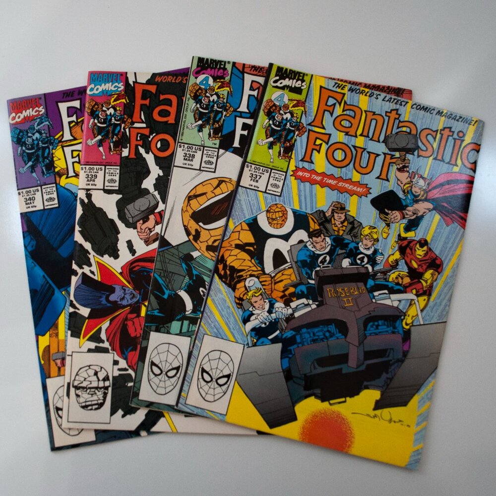 Lot of 4 Fantastic Four Comic Books 337 338 339 340 1990 Marvel Run 90s 1990s